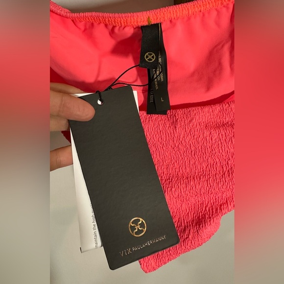 NWT Vix Firenze Beads Bikini Bottom Full Coverage 24k Gold Plated Neon Large - Picture 4 of 10